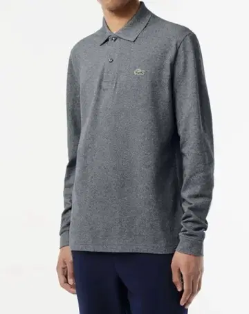 LACOSTE 피케 셔츠 긴팔 그레이