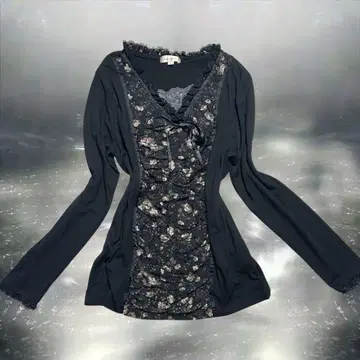 00s 꽃무늬 레이스 리본 롱t 다크 코어 LIZLISA 계열 코켓