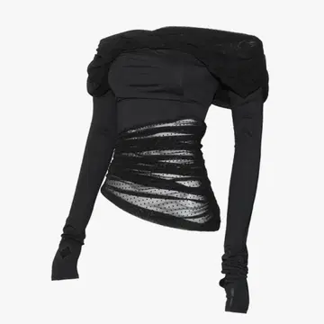 theredthread S dot off shoulder top BK