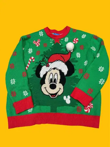 미키마우스 크리스마스 스웨터 리조트 빅 실루엣 니트 M