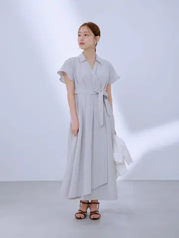 스트라이프 카슈쿨 턱 원피스