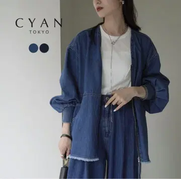새상품 시안 도쿄 드레이프 포켓 데님 ZIP 자켓
