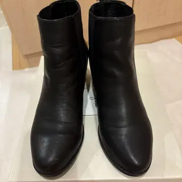 piche abahouse 블랙 가죽 사이드 고어 부츠