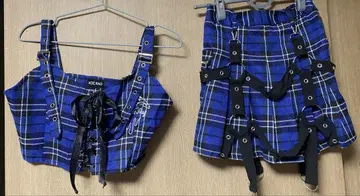 ACDCRAG 레이스 뷔스티에&하네스 스커트 네이비