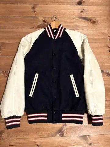 [ USA ] Golden Bear 바시티 자켓 36 블랙 x 화이트