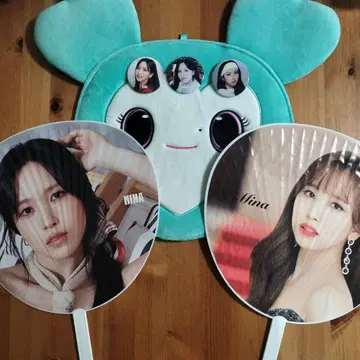 TWICE MINA 부채 & 부채 케이스 & 캔 배지 세트