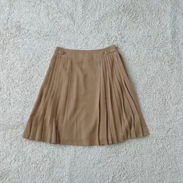 쿠 드 샹스 사이드 플리츠 스커트 일본제 무릎 기장 캐주얼 페미닌