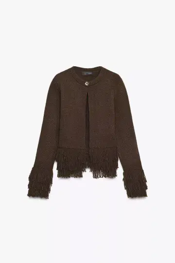 ZARA 프린지 니트 가디건 버튼 포함