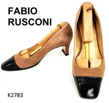 파비오 루스코니 스퀘어토 에나멜 패턴트 레더 스웨이드 바이컬러