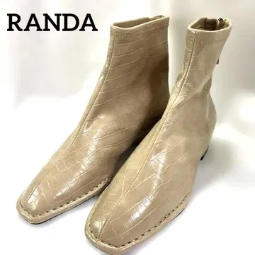 RANDA 베이지 크로커다일풍 숏부츠 23.0