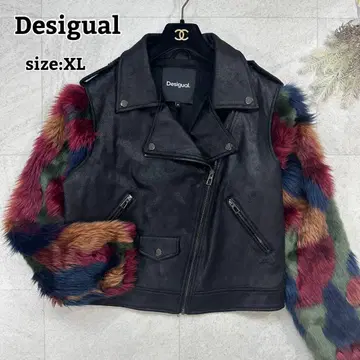 새상품급 23AW [ 데시구알 ] 에코퍼 바이커 자켓 2way XL