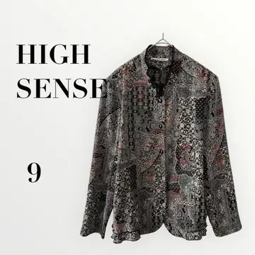하이센스 긴팔 셔츠 페이즐리 무늬 블랙 9호 올 패턴