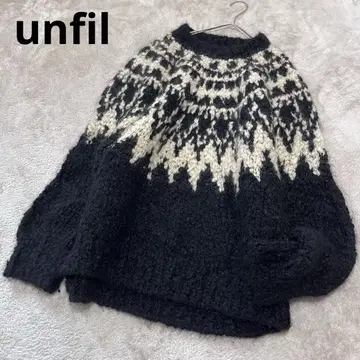 앙필 모헤어 캐시미어 핸드 니트 노르딕 니트 스웨터