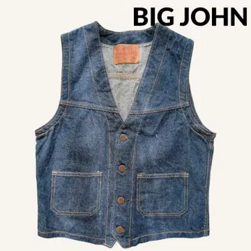 빈티지 BIG JOHN 데님 베스트 자켓 인디고 남성용 36