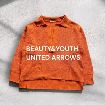 BEAUTY&YOUTH UNITED ARROWS 오렌지 니트 옷깃 폴로