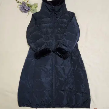 다마 컬렉션 다운 롱 코트 네이비