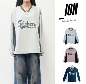 IONSEOUL 나일론 맨투맨 핑크