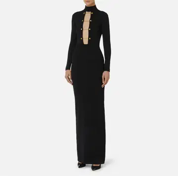 블랙 니트 맥시 원피스 Elisabetta Franchi
