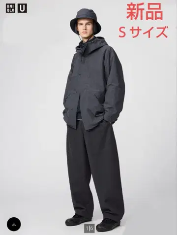 UNIQLO U 브러쉬드 맨투맨 와이드 팬츠 다크 그레이 S