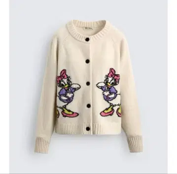 택 포함 새상품 ZARA의 DAISY DUCK 울 가디건 M