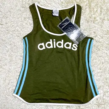 adidas 탱크탑 숏 기장 요가 스포츠 y2k M 카키