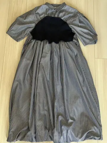 LILY BROWN 뷔스티에 도킹 원피스 스트라이프 네이비 S