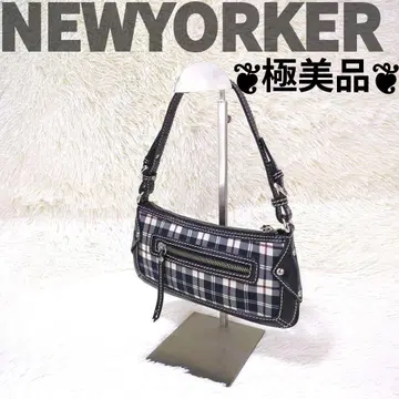 컨디션 최상 NEWYORKER 액세서리 파우치 타일 TILE 체크