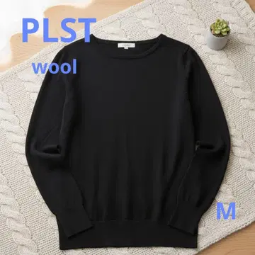 새상품급 PLST 플라스테 블랙 니트 M 고급 심플 워셔블 깔끔한