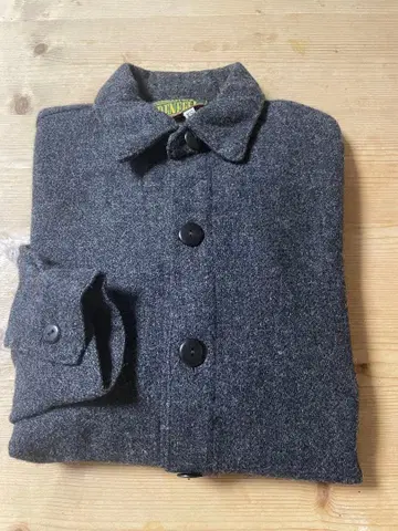 GRENFELL 커버올 트위드 울 차콜 그레이