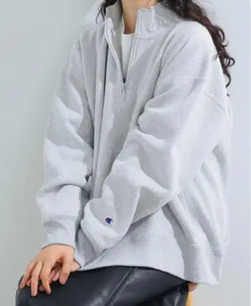 Champion x Ray BEAMS 하프 지퍼 맨투맨 풀오버