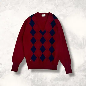 [ 고급 스코틀랜드제 ] barrie 발리 아가일 무늬 V넥 스웨터