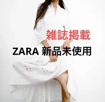 [택 포함 미사용 새상품] ZARA 자수 화이트 롱 드레스 XS