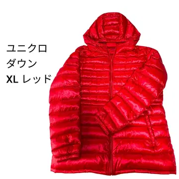 UNIQLO 유니클로 울트라 라이트 다운 레드 XL 허리 시보리 포함