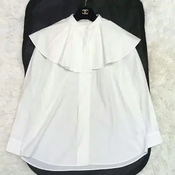 2WAY 윔 가젯 빅 칼라 셔츠 블라우스 프릴 화이트 셔츠