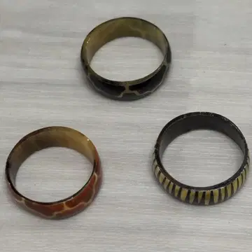 천연 소재 반지 3개 세트
