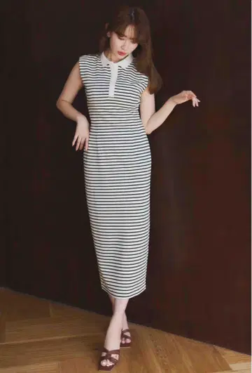 herlipto French Sleeve Polo Long Dress