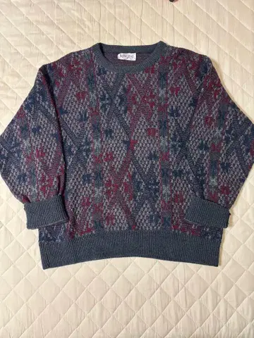 80s USA제 얀센 올 패턴 울 스웨터 jantzen