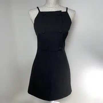 ZARA 슬리브리스 블랙 미니 원피스 버튼 포함
