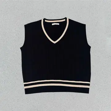 00's AS KNOW AS V넥 베스트 케이블 니트 FREE