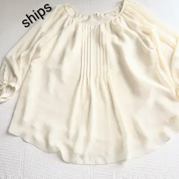 새상품급 [ships] 쉬폰 오프숄더 블라우스 플리츠 가공 크림색