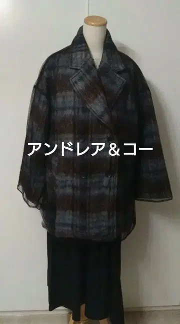 안드레아&코 샤기 체크 자켓