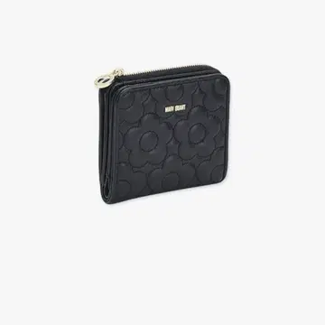 새상품급 MARY QUANT 마리크와트 이단 접이식 지갑 블랙 박스 포함