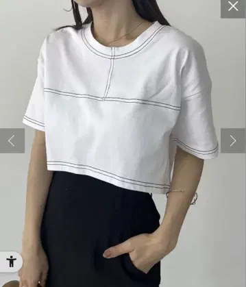 CAPRICIEUX LEMAGE 크롭 스티치 T셔츠 화이트