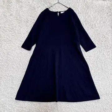 도쿄 베이직 울 100% 원피스 네이비