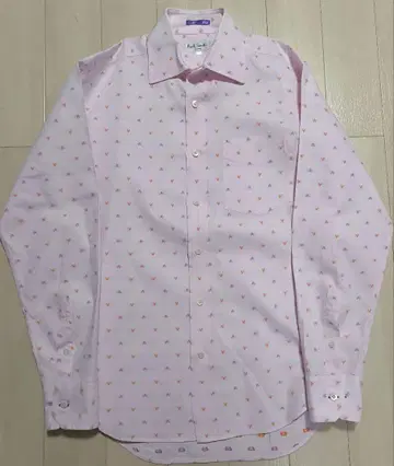 Paul Smith 핑크 하트 자수 긴팔 셔츠 M