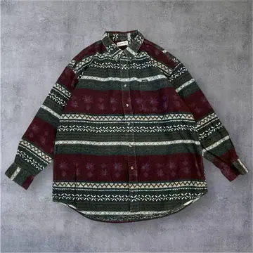IZOD 플란넬 셔츠 버튼 다운 네이티브 무늬 XXL 상당 좋은 배색