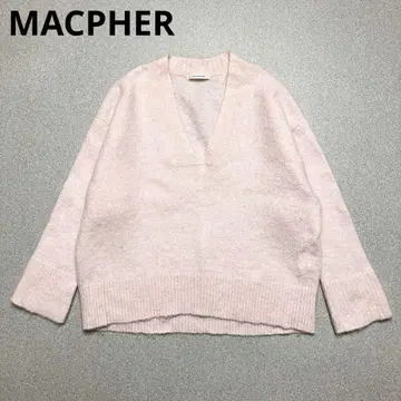 MACPHER 모헤어 혼방 니트 핑크 크롭 스웨터 맥피