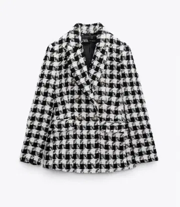 ZARA 하운드 투스 체크 블레이저 아우터