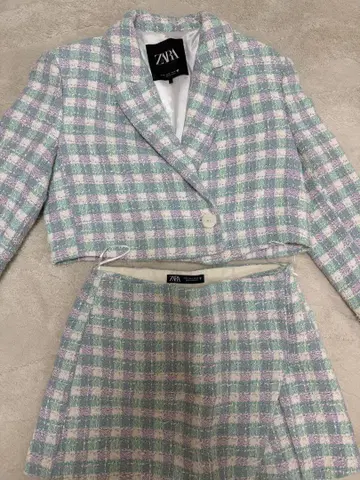 ZARA 파스텔 컬러 테일러드 자켓 세트