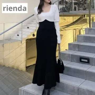 rienda 2WAY 체인 머메이드 Knit OP